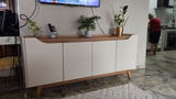 Buffet 4 Portas Pulse 180 cm Off-White Fosco com Canella