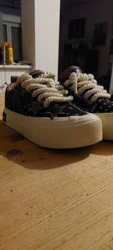 Gods plan | Bone White Two-Way Wear Leather Platform Canvas Boots