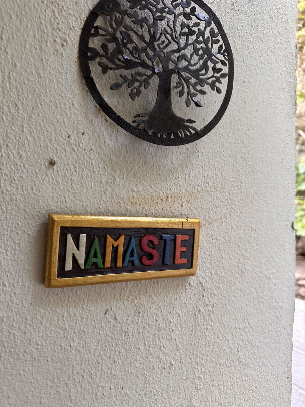 Small Wooden Namaste Wall Sign