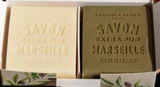 Coffret duo savons de Marseille blanc et vert 150g