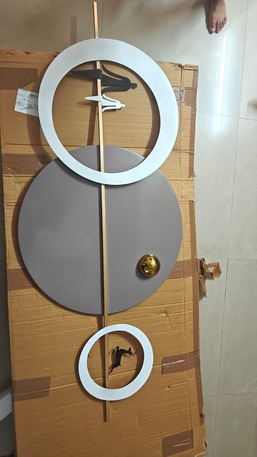 Couple in a circles Metal Wall Art With LED -style 2
