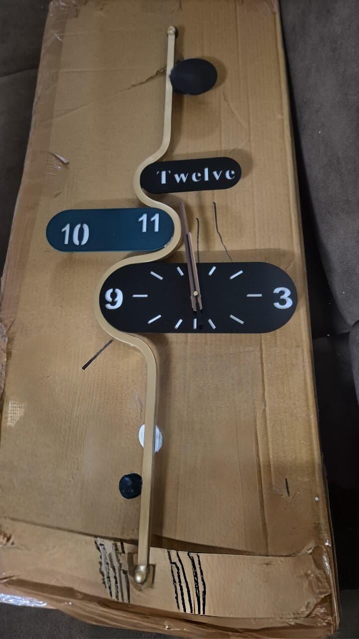 Minimalist Teal and Black Metal Wall Clock