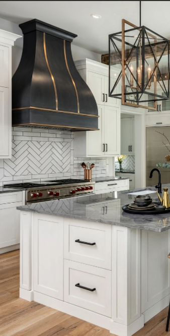 RHM Stainless Steel Custom Range Hood with Square Rivets SH1-C3B