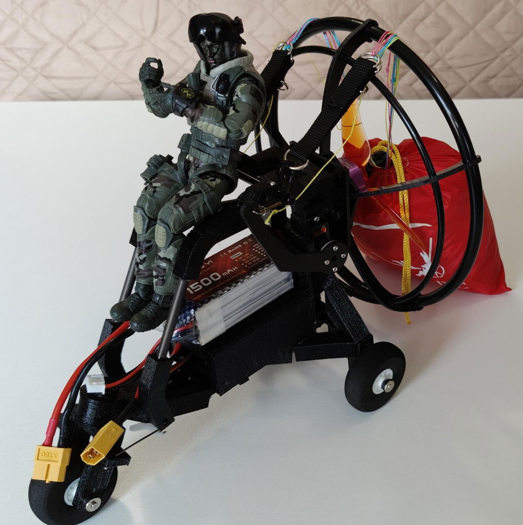2.4GHz RC Stunt Paraglider with Wheeled Cart - 1.8m Wingspan, Electric Remote Control Airplane, Nylon Canopy Fabric, RTF