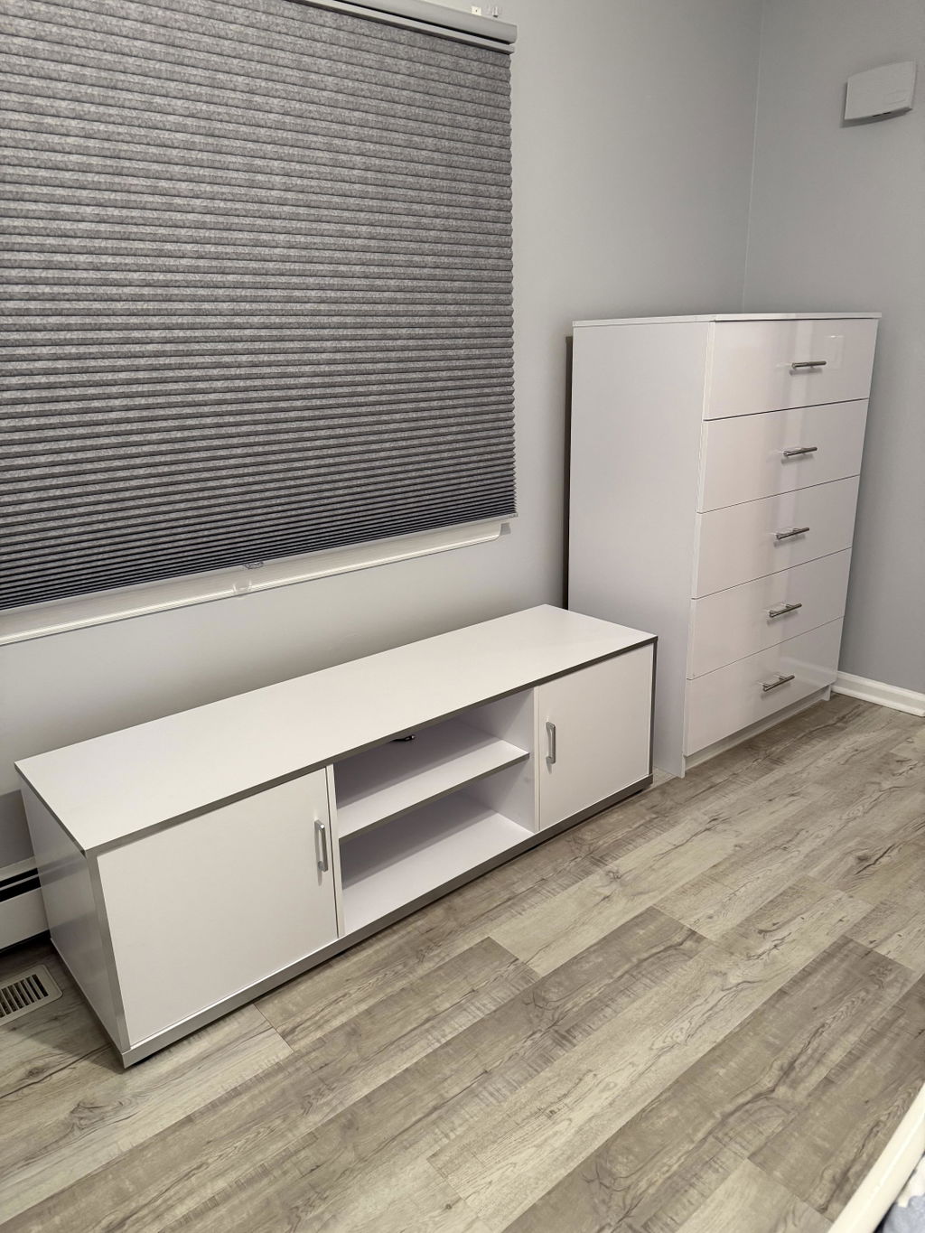 Tampa Modern Sleek White Entertainment Center