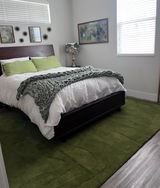 Modern Abstract Hand-Tufted Wool Area Rug Carved High-Low Pattern