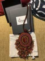 Brown Waterfall Fringe Handmade Beaded Necklace