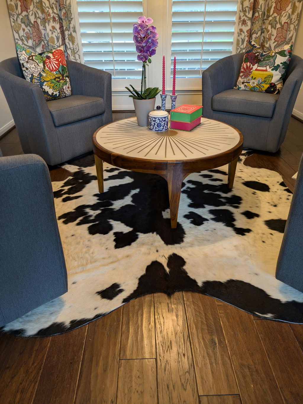 Classic Black & White Cowhide Rug