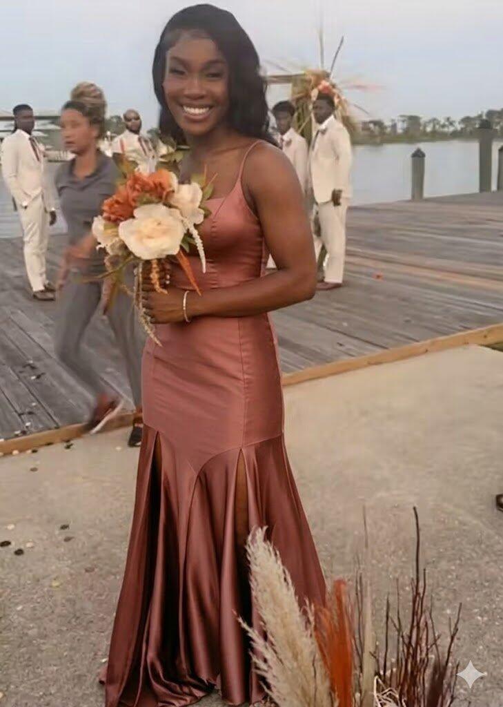 Elegant Strapless Satin Rose Gold Sweetheart Neck A-Line Bridesmaid Dress,BG974