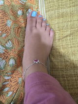 Roovi Laxmis Grace 925 Silver Lotus Adjustable Anklet for Women (2 Pc) |  Daily Wear