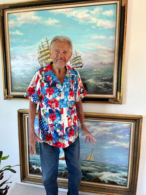 Custom Photo Trump American Flag Tropical Independence Day Hawaii Shirt N304 62557