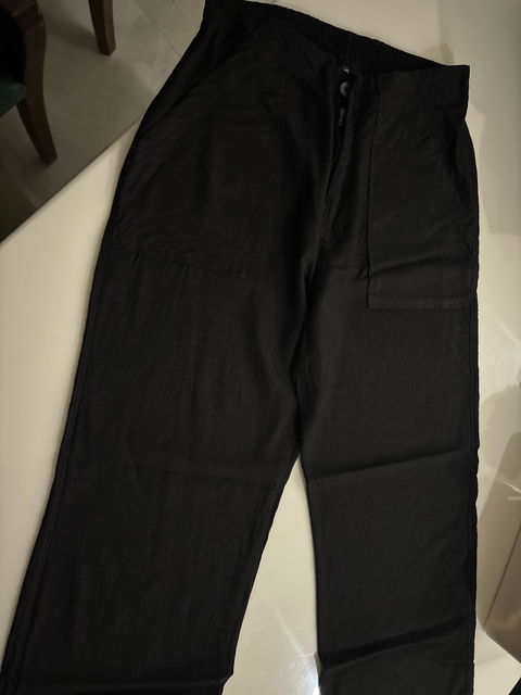 Tea Green Wide Leg Linen Trousers