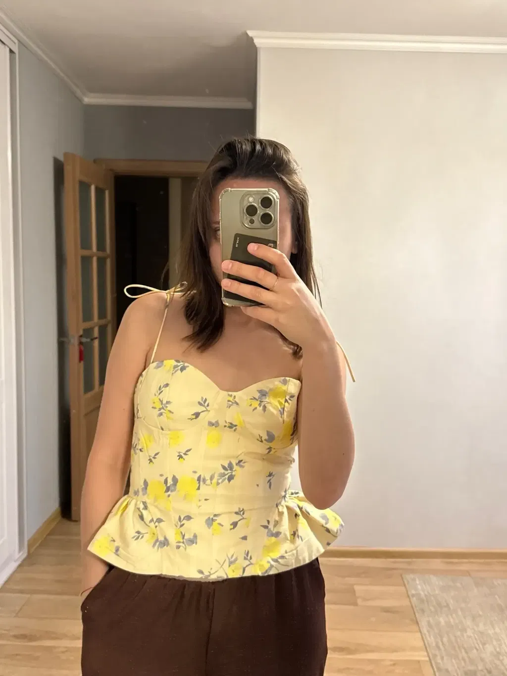 Floral Ruffle Backless Cami Top customer photo