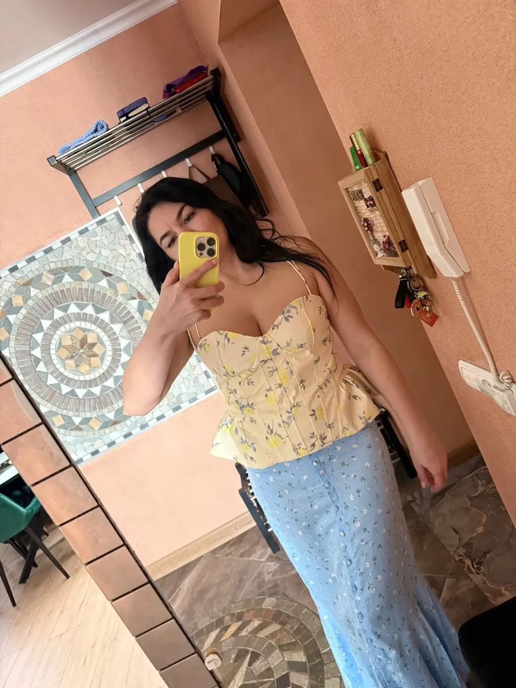 Floral Ruffle Backless Cami Top customer photo