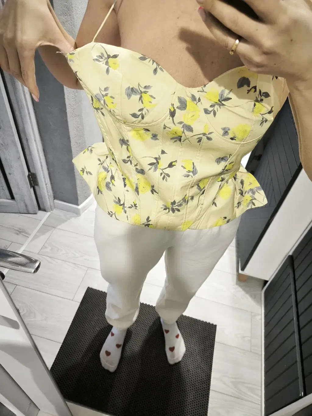 Floral Ruffle Backless Cami Top customer photo