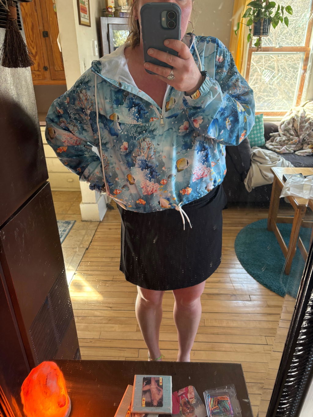 Tropical Reef Fish Women’s cropped Windbreaker
