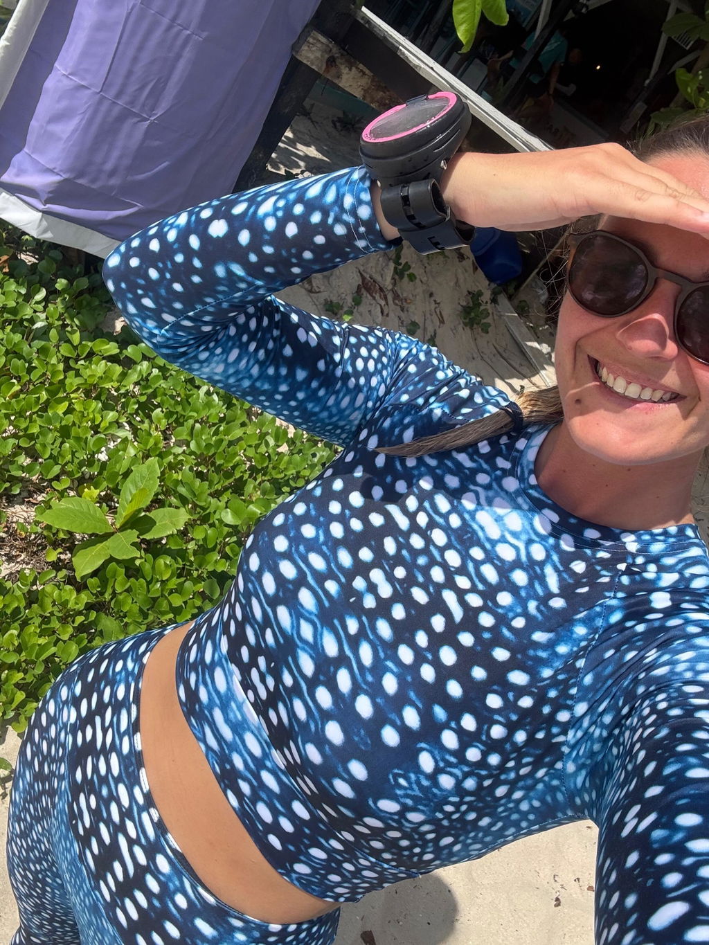 Whale Shark Mosaic Eco Swim Leggings With Pockets