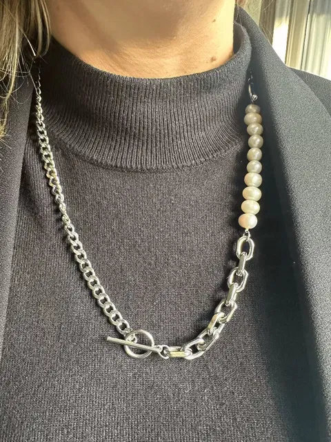 Punk Pearl Necklace