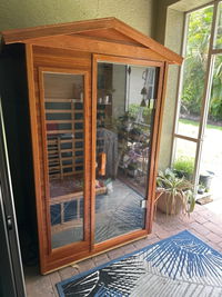 Wearwell-902VT 2 Person Outdoor Ultra-Low EMF Far Infrared Sauna in Mahogany (Enhanced with Red Light)