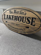 Oval Lakehouse Sign
