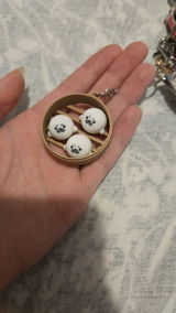 Seal Dim Sum Bun Keychain - Kawaii Bao Charm