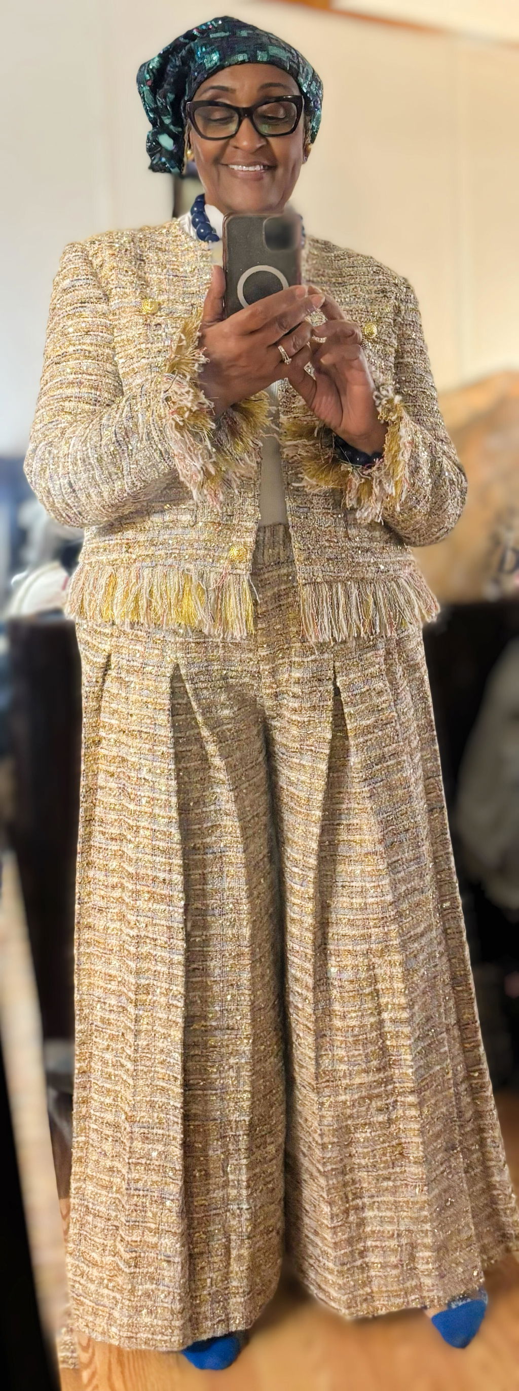 The Claire Tweed Fringe Blazer | Sassy Jones