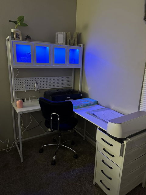SEDETA 62 Inch L Shaped LED Gaming Desk with Hutch & Pegboard, Corner Computer Table with Drawers, Power Outlet