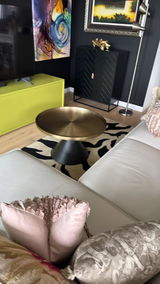 Lloyd Round Coffee Table Brushed Gold & Black