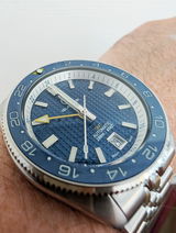 Islander Watch Automatic GMT Blue Waffle Dial #ISL-214
