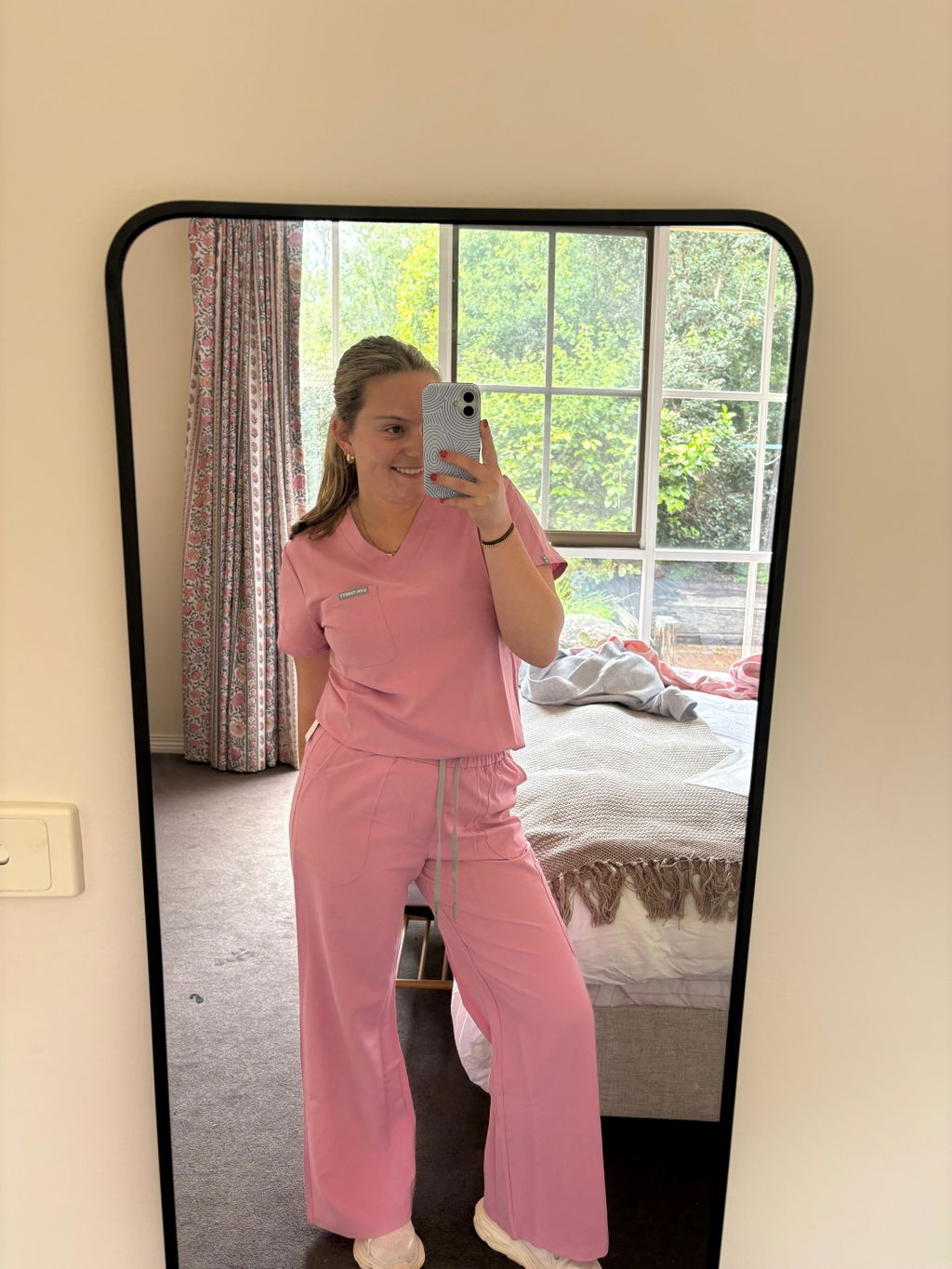 Tuck-In Scrub Top Blush Pink