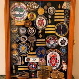 Challenge Coin / Medals / Pins / Badges / Ribbons / Insignia /Combo Display Case Cabinet