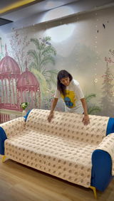 3 Seater Sofa Cover with Non Slip Base (Size C (190 cm), Fallen Leaves)