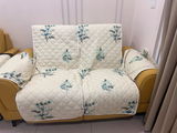 3 Seater Sofa Cover with Non Slip Base (Size C (190 cm), Silent Meadow)