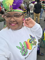 Peace Love Mardi Gras Top