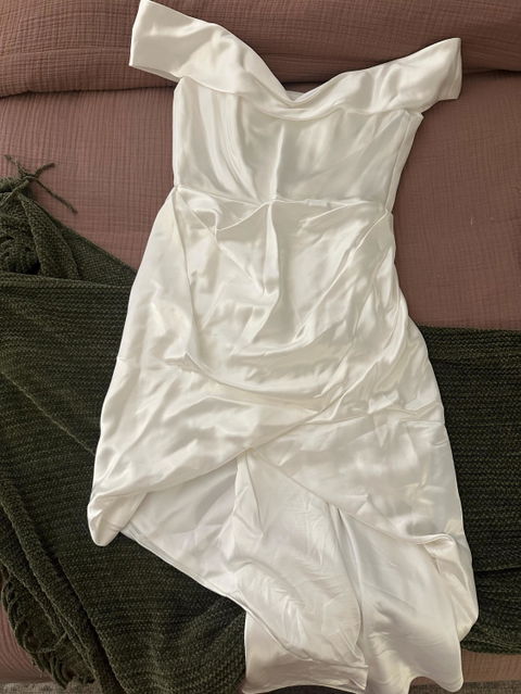 Valentina | Minimalist short wedding dress, White satin dress, Rehearsal dinner dress, Elopement Dress, Bridal shower dress, Engagement dress