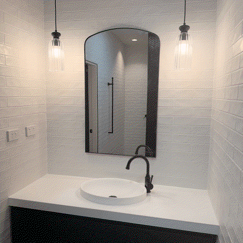Uttermost Tordera Arch Mirror Black