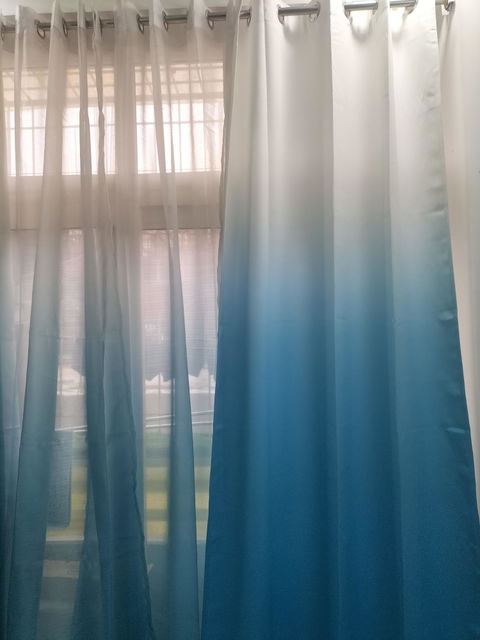 Shading Effect Premium Blackout Curtains - Blue