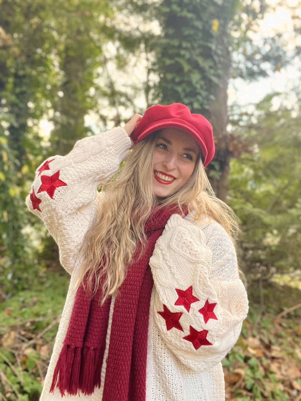 Red Taylors Version Cardigan, Holiday Knit Sweater