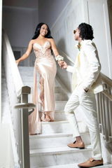 3 Piece Champagne Prom Suits Double Breasted Waistcoat Wedding Tuxedo