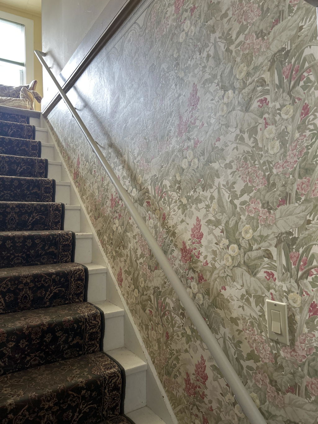 Round Metal Handrail - Custom Made 1.5'' Wrought Iron Handrail with Right Angled Elbow and Flat Black Finish