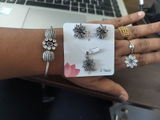 Elegant 925 Silver Floral Daisy Ring