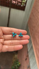 Turquise Coral Petal Stud Earring