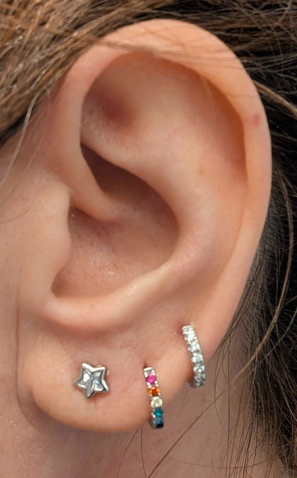 Very Small CZ Star Stud Earrings in Sterling Silver, Silver or Gold,  Sparkly Crystal Star Earrings, Stacking Earrings