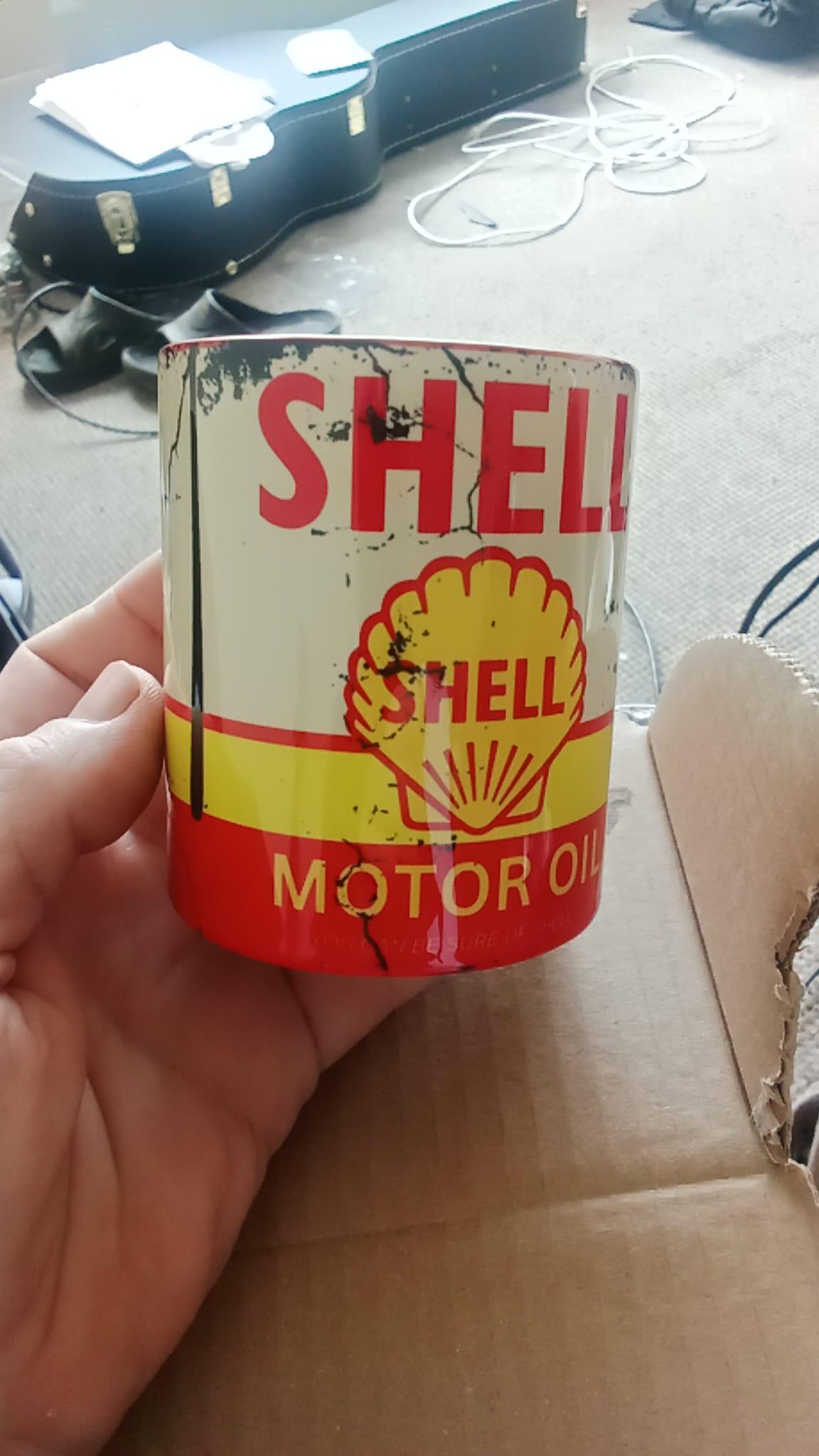 Shell Motor Oil Mug | Vintage Petrol Can Gift for Car Lovers