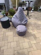 Gaming Sitzsack + Pouf Cozy im Set aus PVC