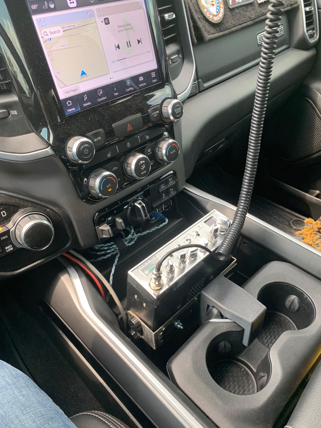 Radio Mount | 2019+ 5th Gen RAM With Full-Length Center Floor Console (Sliding Tray Without Cover)
