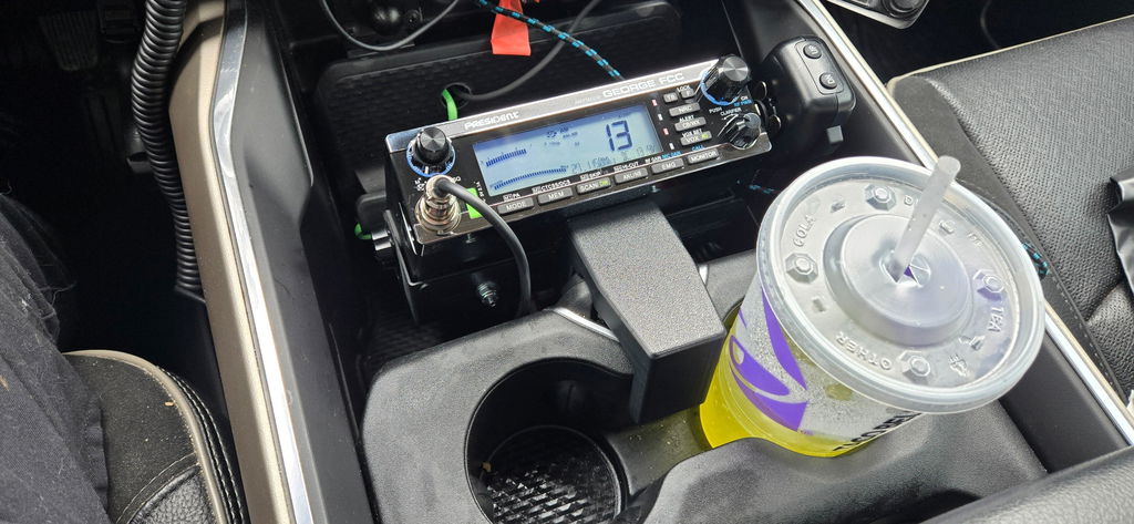 Radio Mount | 2019+ 5th Gen RAM With Full-Length Center Floor Console (Sliding Tray Without Cover)