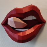 Mond met Tong 3D Papier Model (3 Varianten) – Pop Art Decoratie