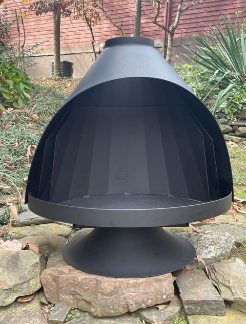 Malm Zircon 34" MCM Floating Cone Fireplace | Wood Burning & Gas | In Stock Ready to Ship | Made in USA