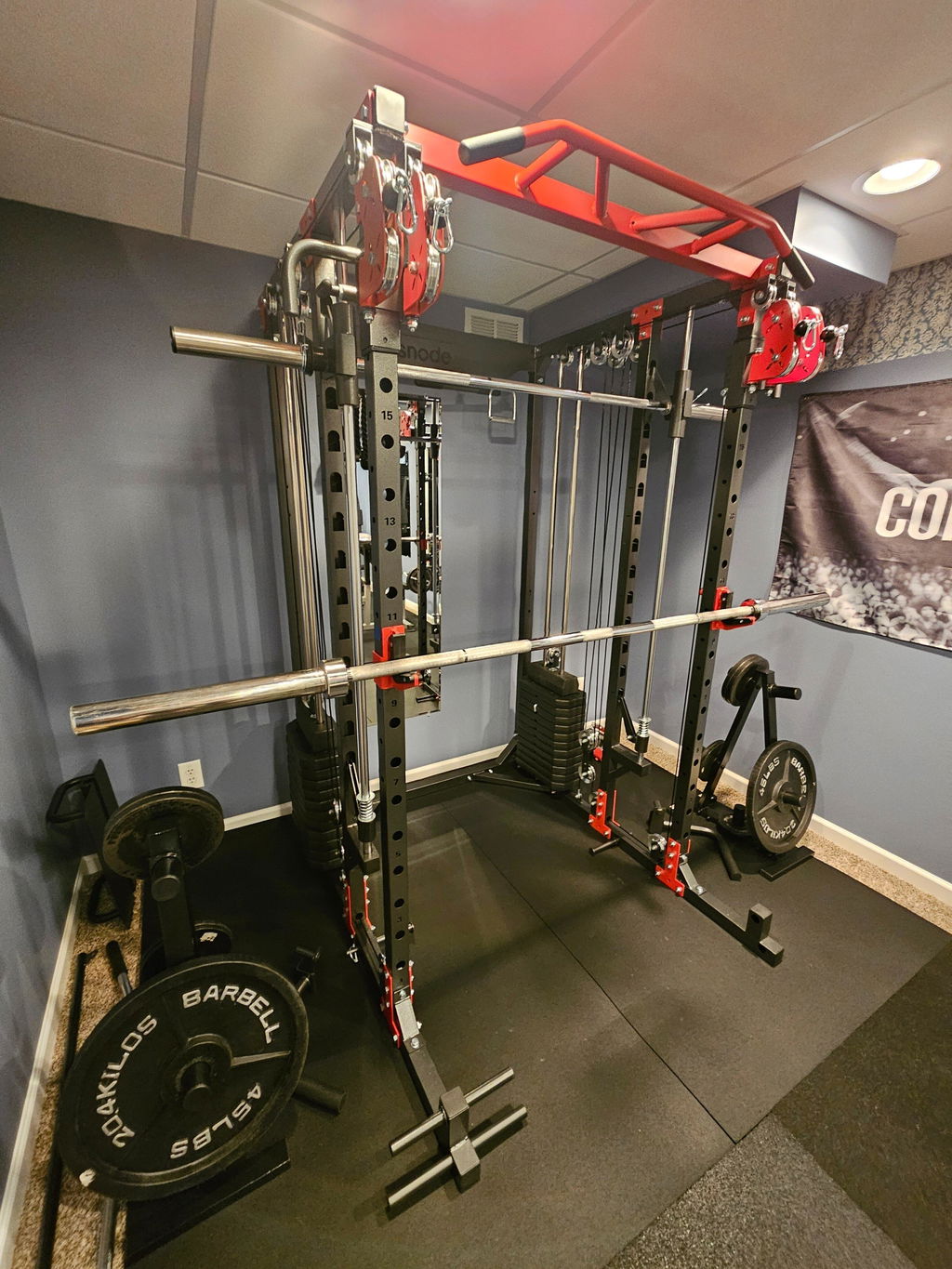 Snode Home Gym Smith Machine - ALL10 Pro with 350LB Weight Stack